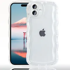 【数量限定】黄ばみなし おしゃれ かわいい うねうね ソフトTPU 滑り止め 韓国 薄型 アイフォン16ケース 軽量 アク-スタが入るでき ウェーブ iPhone 16 16 スマホケース iPhone ワイヤレス充電対応 ストラップホール付き クリア アイフ