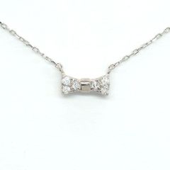 ベルシオラ ダイヤモンド リボン ネックレス K18YG 0.08ct 1.2g - メルカリ