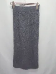 ◇ ⊇ by LEGNA バイレグナ ロング タイト シャギーニット スカート サイズF チャコールグレー系 レディース E  【1507010007313】
