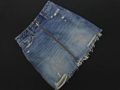 新品 Abercrombie & Fitch アバクロンビー＆フィッチ ダメージ加工 ミニ デニムスカート size26/青 ■■ レディース