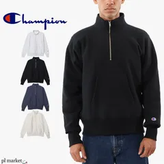 正規取扱店チャンピオン Champion ハーフジップトレーナー トップス スウェット リバースウィーブ(R) ハーフジップスウェットシャツ メンズ レディース ユニセックス 春 秋 冬 M L XL C3-Y017 黒 090 ブラック