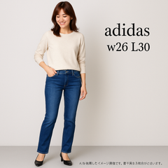 AB0370 adidas NEO LABEL デニムパンツ W26 L30 ストレートシルエット レディース 春 秋