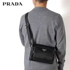 25AWモデル プラダ PRADA メンズ ReNylon x サフィアーノレザー ショルダーバッグ スモール【NERO】 2VH190 2DMH F0002/【2025-26AW】m-bag