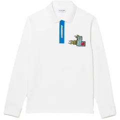 ラコステ コミックグラフィックエンブレム長袖ポロシャツ(メンズ) M(004) ホワイト #PH2523L-001 LACOSTE 新品 未使用のサムネイル