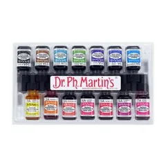 ドクターマーチン　カリグラフィーダイカラーインク10ml 6色×4箱インク ドクターマーチン カリグラフィー」と従来品の「ドクター