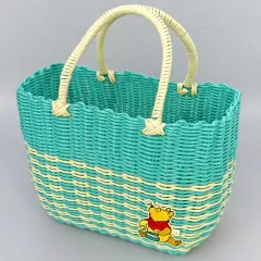 【中古】バッグ プー(グリーン) プラチナムザッカ編みカゴバッグ 「くまのプーさん」