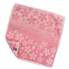 【人気商品】今治タオル ハンカチタオル SAGURA さくらグラデーション 25cm×25cm 日本製 桜 ピンク 優しい肌触り 春 さくら模様 さくら柄 サクラ柄タオル キッチンタオル 綿100％ コットン100％ かわいいタオル 通勤用ハンカチ 通学用ハン