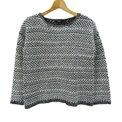 セオリー ニット セーター 長袖 ウール/アルパカ混 ブランド トップス 白 黒 レディース Sサイズ ブラック×ホワイト theory 【中古】