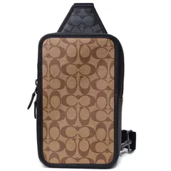 コーチ バッグ COACH メンズ コーティングキャンバス レザー シグネチャー サリバン パック ワンショルダー バックパック ボディバッグ カーキ×チャコール C9865