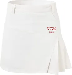 Otosuzu ゴルフスカート レディース ゴルフウェア テニス スコート おしゃれ インナーパンツ付き ポケット付き 吸汗速乾 アクティブスカート(ホワイト,  XL)