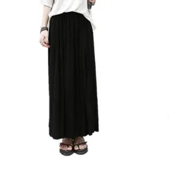 [Xingsas] ロング丈プリーツスカート 美脚 体型カバー 7色 レディース マキシスカート 黒 春 夏 春夏 フレア プリーツ ウエストゴム