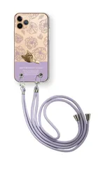 Google Pixel 8a グーグルピクセル8a スマホケース スマホショルダー かわいい 猫 ネコ 花柄 フラワー 透明 バイカラー 上品 ストラップ 調節可能 152cm  カラー02のサムネイル