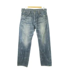 リーバイス Levi's 503 デニムパンツ ジーンズ ストレート ウォッシュ加工 ダメージ加工 34 青 ブルー /AO20 ■GY12