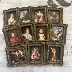 アンティーク骨董寄木細工ナポレオンコルシカ島絵画