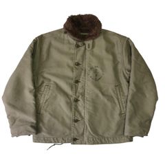 N-1 デッキジャケット　Houston ヒューストン　ステンシル　ミリタリー　40R ベージュ
