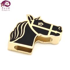 HERMES エルメス ツイリーリング カドリージュ スカーフリング ホース/馬モチーフ リバーシブル ゴールド/ブラックカラー 箱 保存袋 三つ折りカード フランス製