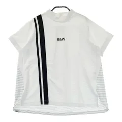 サイズ：L BLACK&WHITE ブラックアンドホワイト  ハイネック 半袖Tシャツ ボーダー柄 ホワイト系 [240101539335] ゴルフウェア レディース ストスト
