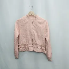 ◇ ⊇ eimy istoire バックエンブロイダリー フリル装飾 長袖 ジャガードブルゾン サイズF オレンジ系 レディース E  【1502180075223】のサムネイル