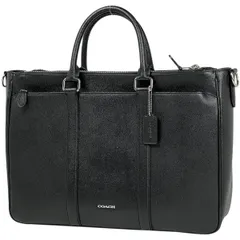 コーチ COACH ロゴ ビジネスバッグ 2WAY ショルダーバッグ メトロポリタン ビジネスバッグ レザー ブラック F59141 メンズ 【中古】