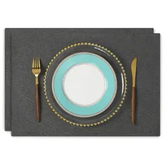 新品 淳一屋 ランチョンマット布製 綿麻 二層生地縫製 丸洗い可 無地 和風 柔軟性 滑り止め 断熱 おしゃれ テーブルマット お手入れ簡単(横48cm×縦33cm２枚セットダークグレー)