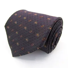 アクアスキュータム ブランド ネクタイ 総柄 ペイズリー 小紋柄 格子柄 シルク PO メンズ ネイビー Aquascutum 【中古】