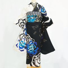 振袖セット　美品　【Yさま専用】黒×青×銀　バラ　蝶　華やか　クール FxpSJvVVRj9ebLWqfjZ4uj.jpg@jpg