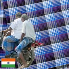 【商用可】インドのボトムズ ルンギ布「STITCHED（縫い合わせ済み）」101