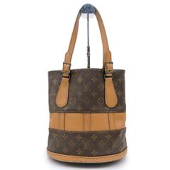 ルイヴィトン T42238  トートバッグ 北米限定 バケツ型 モノグラム バケット USA 紙タグ  ブラウン レザー LOUIS VUITTON