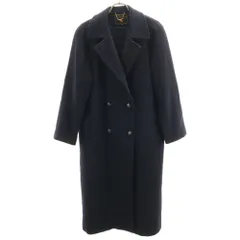 ハナムラ カシミヤブレンド ダブルブレスト メルトン コート 11R ネイビー HANAMURA レディース