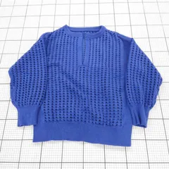 ◇ Θ mystic ミスティック コットン混 長袖 ニット カットソー サイズF ブルー系 レディース E  【1508260062077】