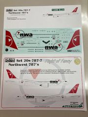 DRAWデカール #20-787-7 ノースウエスト航空 787 1/200 スケールデカール