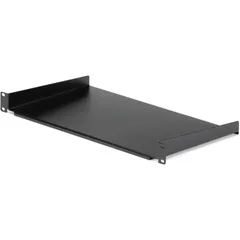 StarTech.com 1U 固定式サーバーラック棚板/AV &amp; ネットワーク 19インチ装置ラック用カンチレバートレイ/高耐久性スチール/耐荷重20kg/奥行25cm ブラック CABSHELF1U10