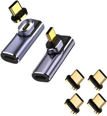 【新着商品】USB4高速データ転送、140W PD急速充電、8K L字、40Gbps 60Hz アダプタ HD映像信号伝送、USB4.0 Type-C マグネット マグネット アダプタ C オス USB メス 変換、PC/MacBook/iPhone/Andr