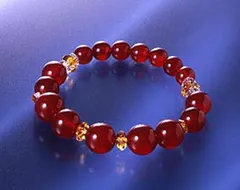 天然石 パワーストーン ブレスレット 水晶 グラデーション赤めのうブレス 巾着袋付き レディース メンズ