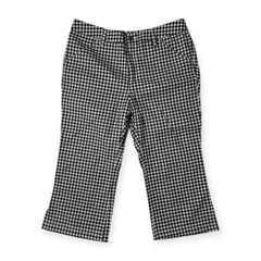 adidas GOLF アディダス ゴルフ ギンガムチェック クロップド丈 パンツ M/ホワイト×ブラック
