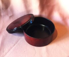 中古【寿司桶】紅木目調デザイン《1人前/1合》(おひつ)蓋付き（プラスチック製）