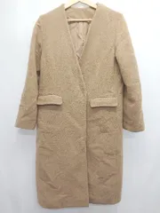 ◇ ⊇ SENSE OF PLACE センス オブ プレイス ノーカラー 長袖 ロング コート サイズ36 キャメル系 レディース E  【1411070015365】