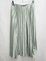 ◇ ⊂ ZARA ザラ 光沢感　シンプル 膝下 フレア スカート サイズUSAXS ミントグリーン レディース P  【1409250010156】
