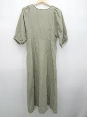 ◇ green label relaxing UNITED ARROWS 七分袖 膝下丈 ワンピース 表記なし カーキ レディース P  【1407260035299】
