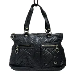 COACH]コーチポピーシグネチャートートショルダーバッグ黒A4美品