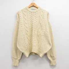 XL/古着 エアロポステール 長袖 ケーブル セーター メンズ 00s コットン クルーネック 薄黄他 イエロー 24dec12 中古 ニット トップスのサムネイル
