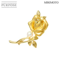 ミキモト MIKIMOTO アコヤ真珠 7.2mm ダイヤ プリンセスグレース コレクション ブローチ K18 YG イエローゴールド 750 Brooch 90285803