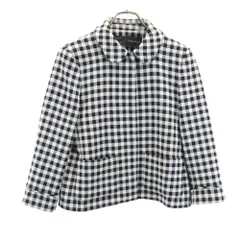 ザラベーシック チェック ジャケット M ブラック系 ZARA BASIC レディース 古着 【240118】