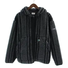 ヘリーハンセン HELLY HANSEN DESCENDANT 24AW SPICOLI HOODED JACKET FIBERPILE ボアジャケット アウター フード ジップアップ ロゴ S 黒 ブラック グレー HH52451DC /BB