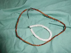 ハワイアン アクセサリー 木製 チョーカー と 天然貝のブレスレット 04s ココナッツ ブラウン ウッド レディース ネックレス シェルブレスレット ウッド ブラウン ホワイト ハワイアンジュエリー ハンドメイド