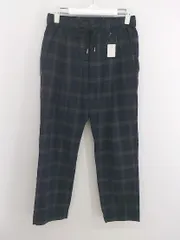 ◇ BEAMS HEART ビームス ハート ウエストゴム チェック パンツ スラックス ネイビー グレー レディース P  【中古】 【1209280005364】