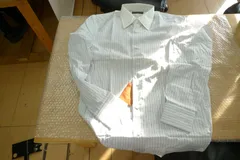 UNITED ARROWS ユナイテッドアローズ  Yシャツ  ストライプシャツ グレーストライプ  襟白 サイズ40  未使用品 メンズ 長袖 ビジネス 管理PM0621(fk4)