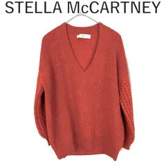 ステラマッカートニー Stella McCartney 畦編みニット Vネック 袖切り替え編み ゆったり オレンジ系のサムネイル