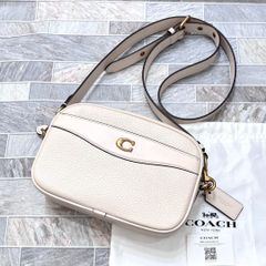 美品★ COACH コーチ ホワイト カメラバッグ レザー ショルダーバッグ