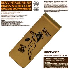 USA 真鍮 セクシー ピンナップガール マネークリップ ミニマリスト ビンテージ レトロ 札入れ 財布 ウォレット : MOCP-002